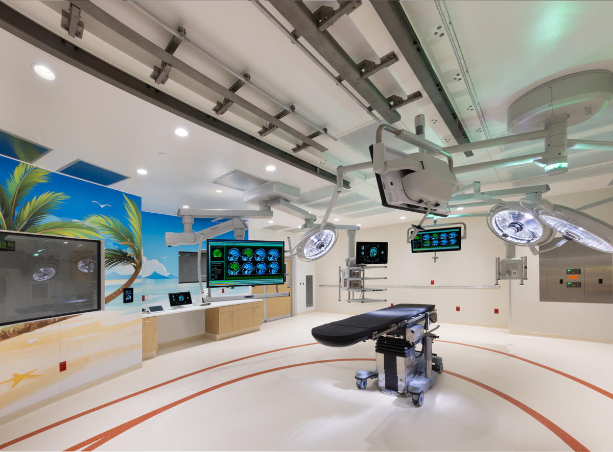 Interior design view of Joe DiMaggio Children's Hospital operating room in Hollywood, FL